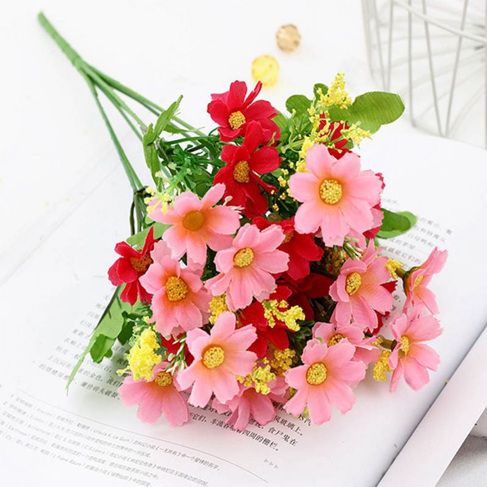 HESHENG Artificial Daisy Flowers Flower Arrangements for Home Hotel Office  Wedding Party Garden Craft Art Decoration 