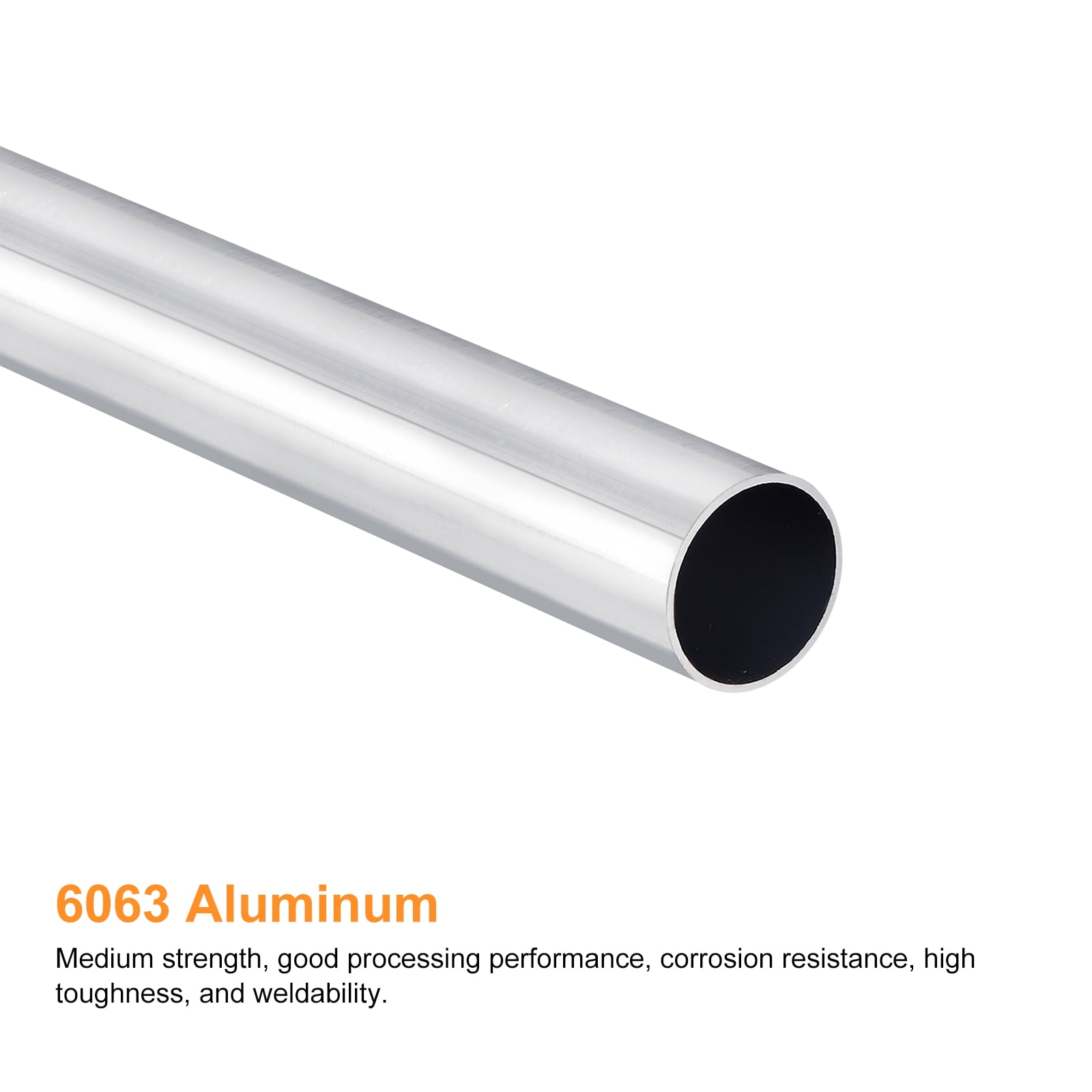 Unique Bargains 6063 Aluminum Round Tube, 28mm OD 26mm Inner Dia 400mm Length