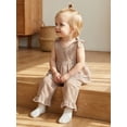 thumbnail image 5 of Loicainy Baby Toddler Girls 2 Piece Outfits 6 12 18 24 Months 2T 3T 4T 5T Plaid Sleeveless Round Neck Ruffled Tops and Pants Kids Clothes Set, 5 of 9