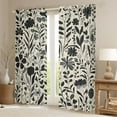 thumbnail image 2 of jejeloiu Country Flowers Blackout Curtains Set of 2 (52x84 Each),Botanical Plants Theme Window Curtains,Black Beige Curtains and Drapes For Girls,Ultra Soft Home Decor, 2 of 6