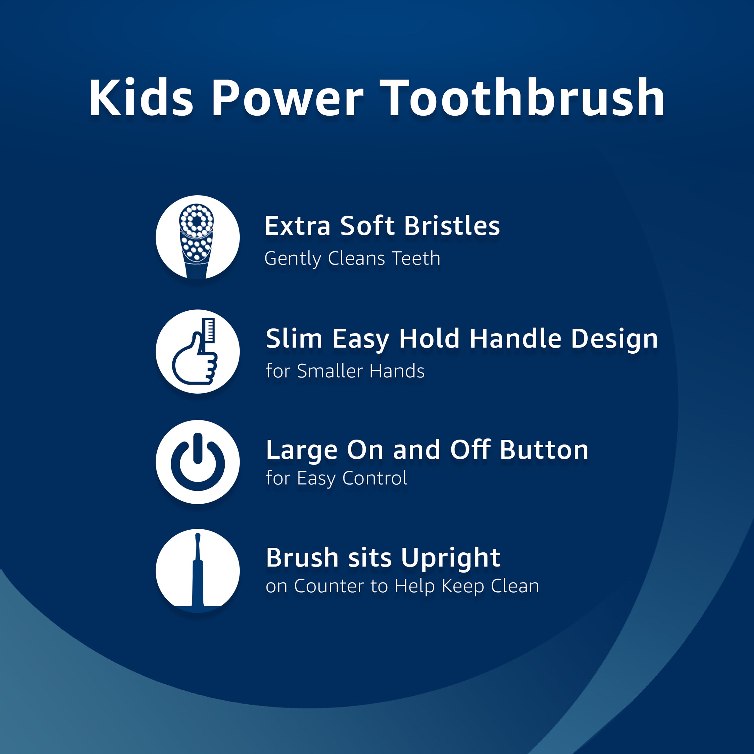 (3 pack) Equate Kids Easy Hold Battery-Powered Electric Toothbrush, Blue