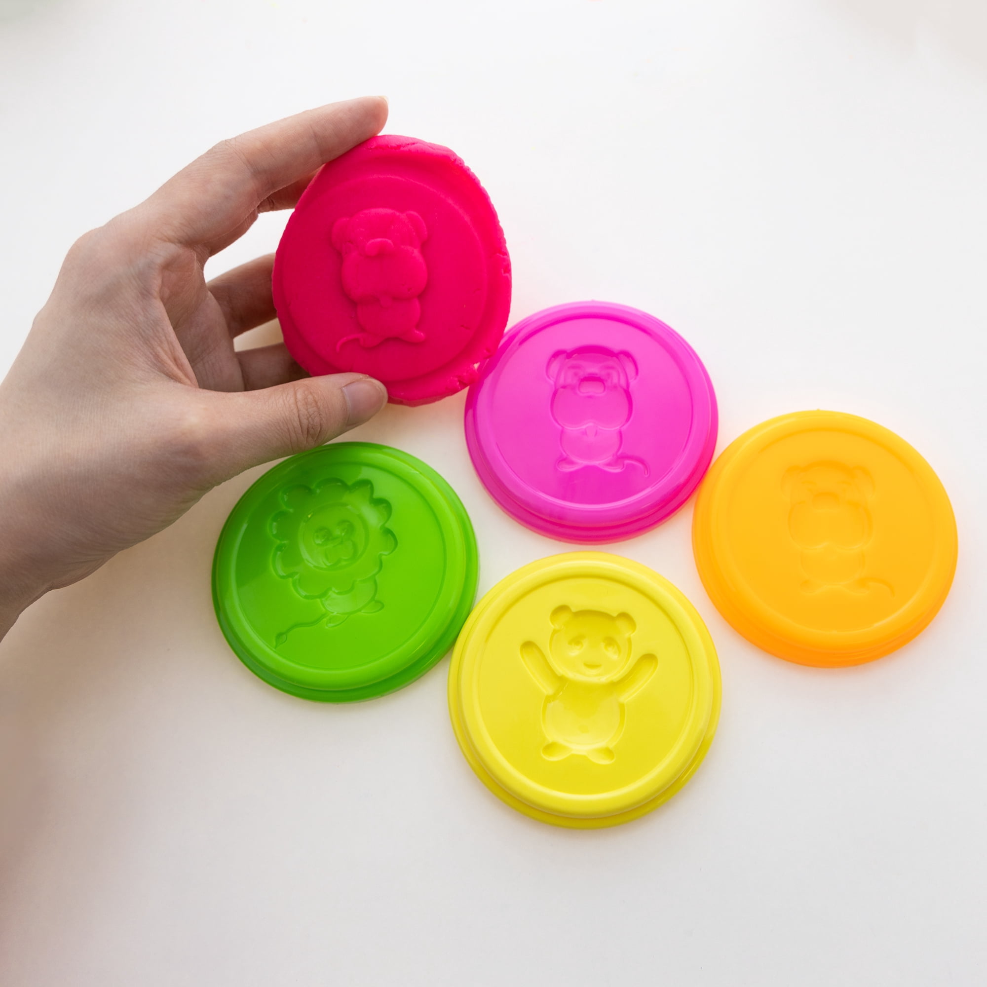 BAZIC Modeling Dough 7.76 Oz, 4 Fluorescent Colors, Non Toxic w/ Mold Caps, 24-Pack