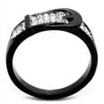 thumbnail image 3 of Luxe Jewelry Designs Women's Two Tone Black IP Stainless Steel Pave Ring with Clear Crystals - Size, 3 of 4