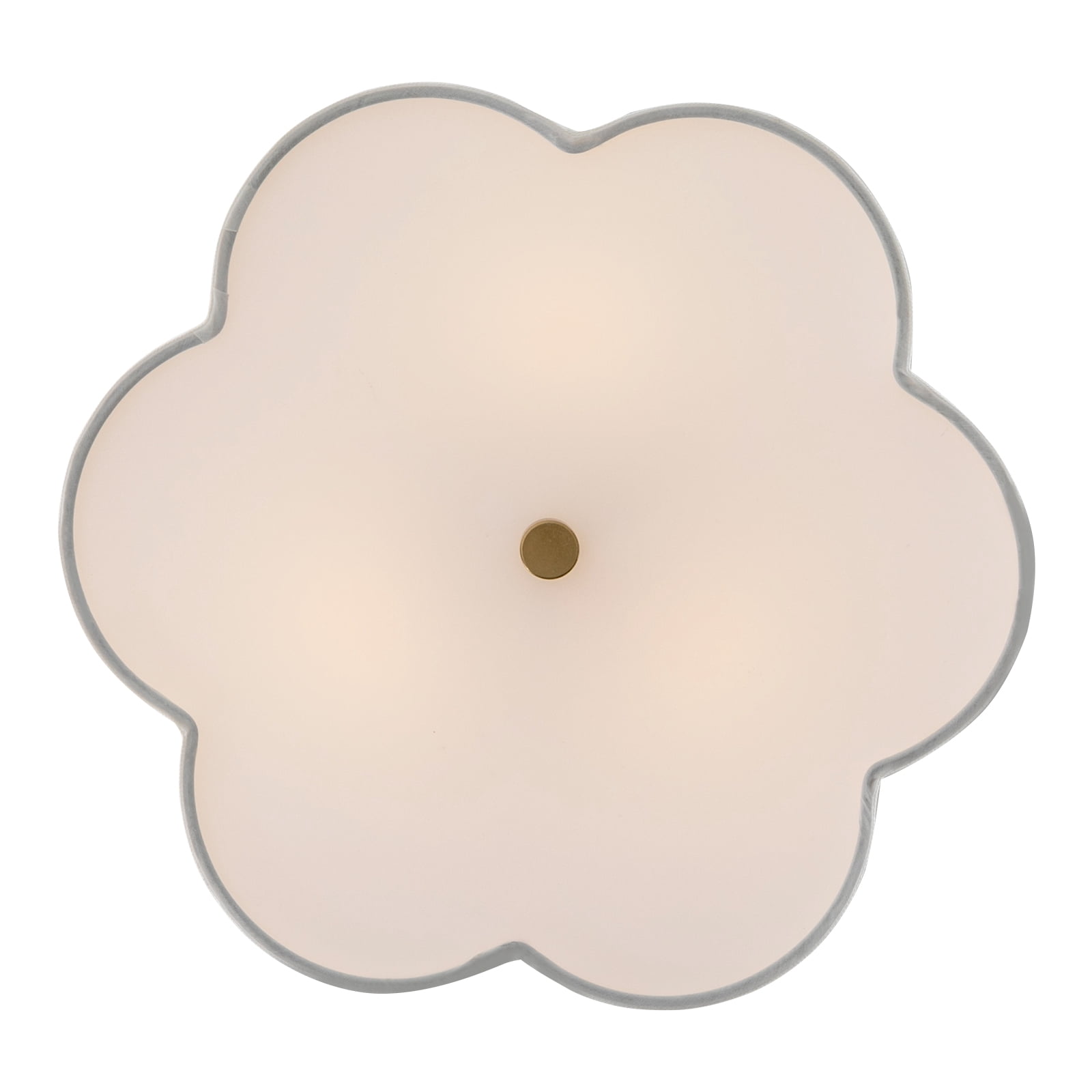Griptix Modern Creamy White Petal Ceiling Light, Copper Electroplated Body, 3 E26 Bulbs, Soft & Warm Light, Flush Mounted for Bedrooms and Living Rooms