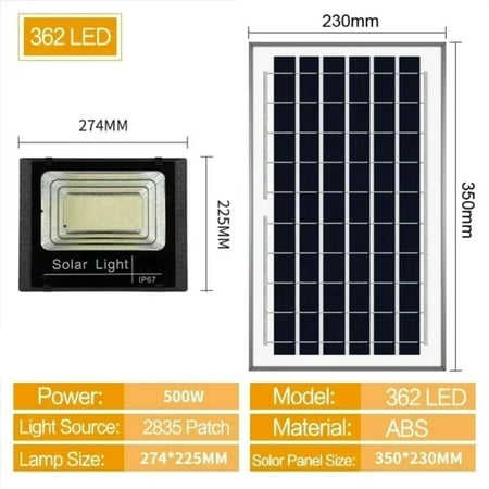 

DJNIRUI Easily Get Powerful Illumination with High-Powered Waterproof Solar Flood Lights - Remote-Controlled Outdoor Spotlight Reflector - Choose from 500w 300w 200w 100w or 50w Optio