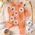 thumbnail image 2 of Xyant Baby Bamboo Rayon Romper Girl Footless Viscose Newborn Infant Footie Mitten Cuffs Toddler Boy Clothes (Orange,6-9 Months), 2 of 5