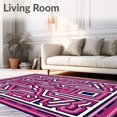 thumbnail image 2 of ODIKA 4'x6' Machine Washable Non-Slip Area Rug, Contemporary Fretwork Maze with Abstract High Traffic Rug, Pink, 531734, 2 of 7