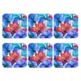 thumbnail image 2 of Disketp Bright Flowers Funny Coasters,6 Pcs Leather Coasters With Holder, Perfect Housewarming Hostess Gifts,Protect Furniture From Water Marks Scratch And Damage, 2 of 9