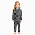 thumbnail image 2 of UAYOTSE Kids Halloween Spider Web Themed Pajama Set, Long‑Sleeve Shirt and Elastic Cuff Pants Dark‑Tone Spider Graphic Sleep Outfit Size 8-9 Years, 2 of 9