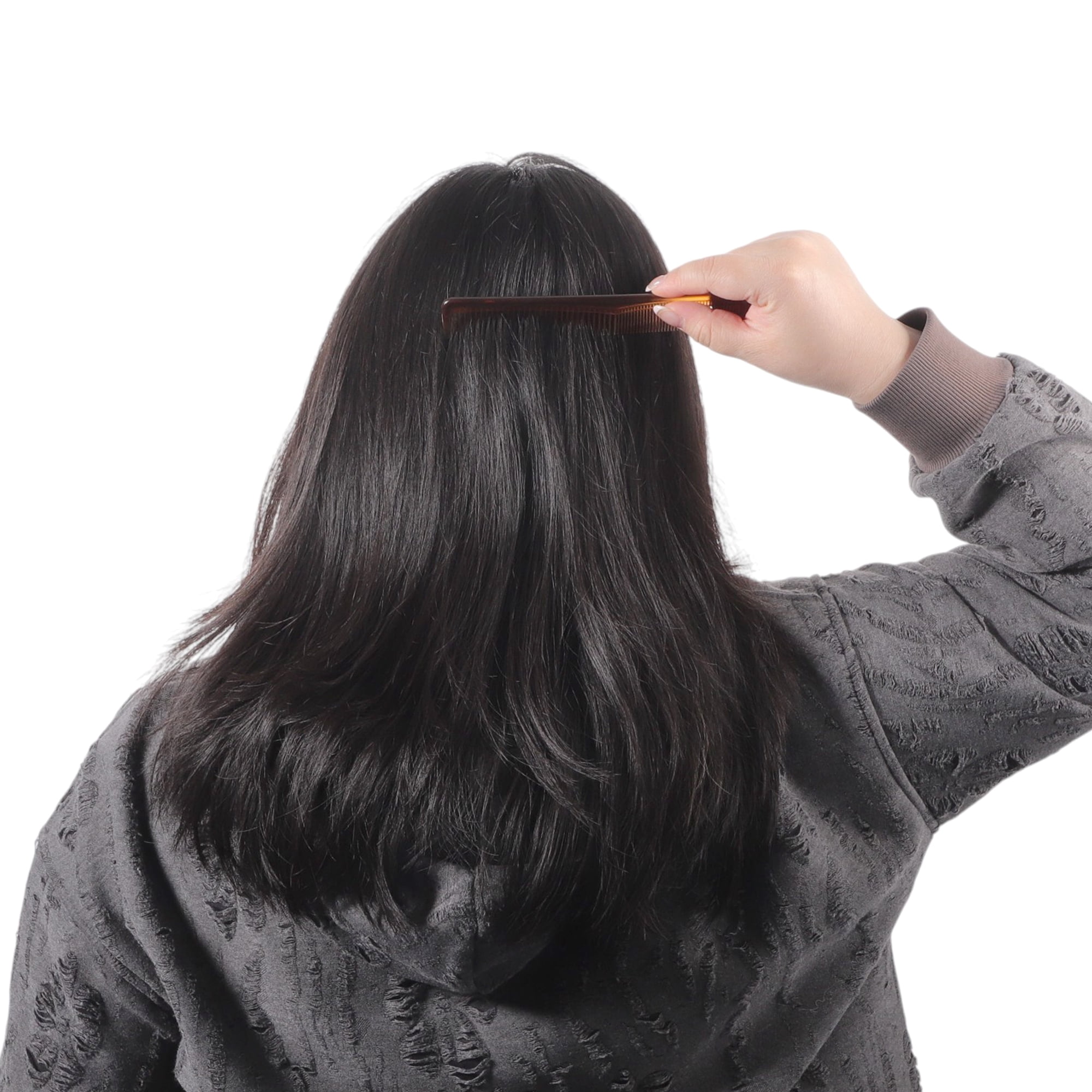 Unique Bargains 1 Piece Lightweight Two-Color Flat Comb in Amber Color for All Hair Types
