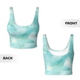 thumbnail image 6 of Uemuo Blue Marble Pattern Women's Sports Bra - High Impact Support, Breathable, and Comfortable Athletic Bra for Running, Yoga, and Workouts, 6 of 9