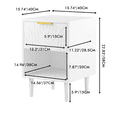 thumbnail image 3 of PAPROOS White Nightstand, Modern Wood Bedside Table with Drawer and Open Shelf, Small Side Table End Table with Gold Handle and Carved Drawer Panel for Bedroom, Living Room, 1 Pack, 3 of 7