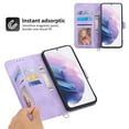 thumbnail image 4 of SaniMore for Samsung Galaxy S23 Magnetic Wallet Case [RFID Blocking] Card Slot, PU Leather 3D Flower Embossing Cover with Kickstand & Crossbody Strap Shockproof Protective Shell, Purple, 4 of 11