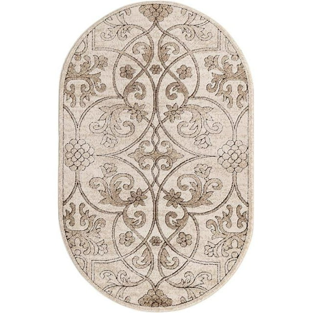 Unique Loom 3158917 3 ft. 3 in. x 5 ft. 3 in. Washington Rushmore Oval Rug, Tan