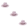 thumbnail image 1 of Sonducket Sombrero con hebilla de cinturón Vestido de moda de otoño Gorros de ala ancha Cálido Lana Mujeres Vaquero Niños Iglesia Fiesta Rosa Type1 NO1, 1 of 6