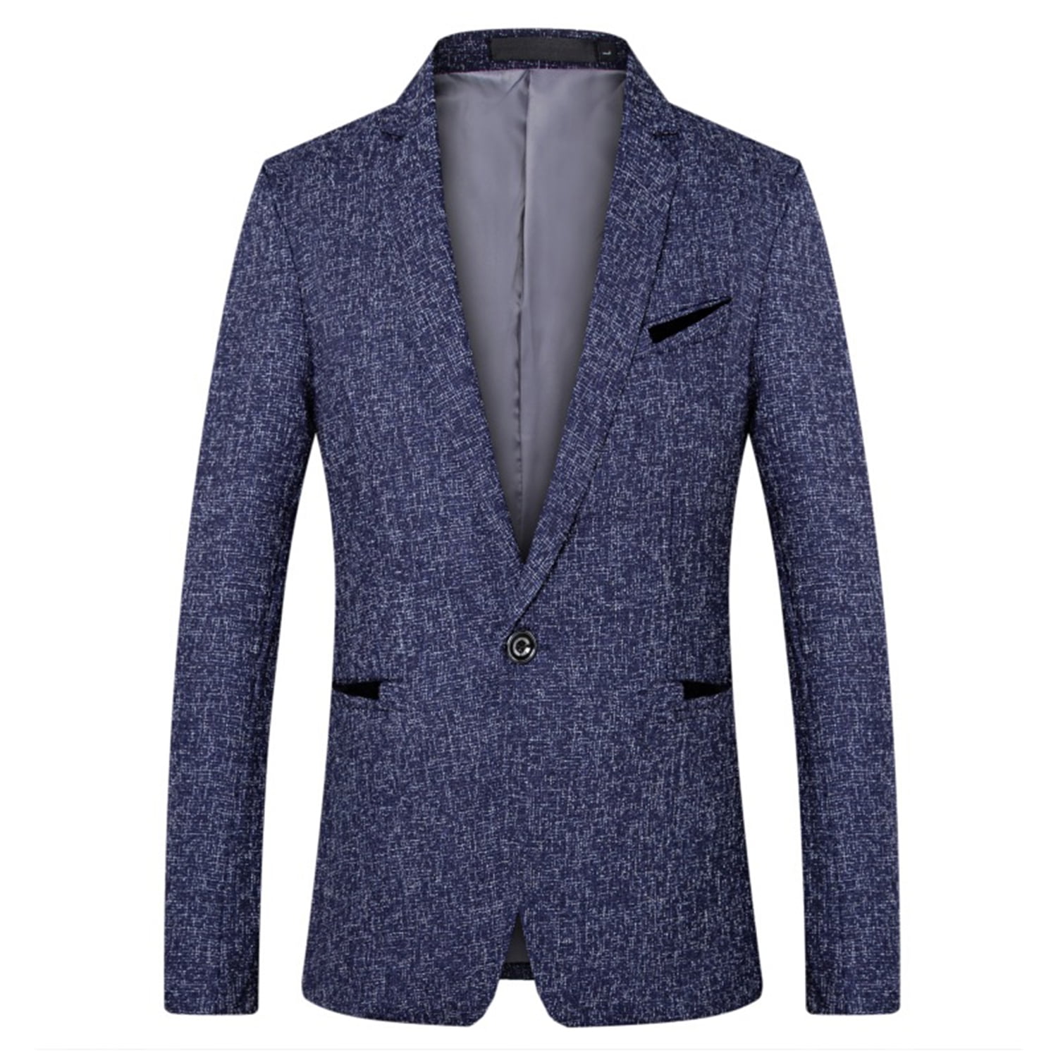 Lu's Chic Men's Business Casual Suit Jacket Cozy Sport Coat Slim Fit ...