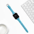 thumbnail image 3 of WFEAGL Crocodile Pattern Leather Band Apple Watch Replacement Wristband 38/40/41mm Blue, 3 of 5
