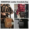 thumbnail image 2 of Bolso Mensajero de Cuero para Hombre, Bolso Cruzado con Correas Ajustables para Trabajo y Negocios, 2 of 10
