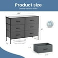 thumbnail image 2 of Aukfa 6 Drawer Dresser,Wide Chest of Drawers for Bedroom with Metal Frame for TV,Gray, 2 of 6