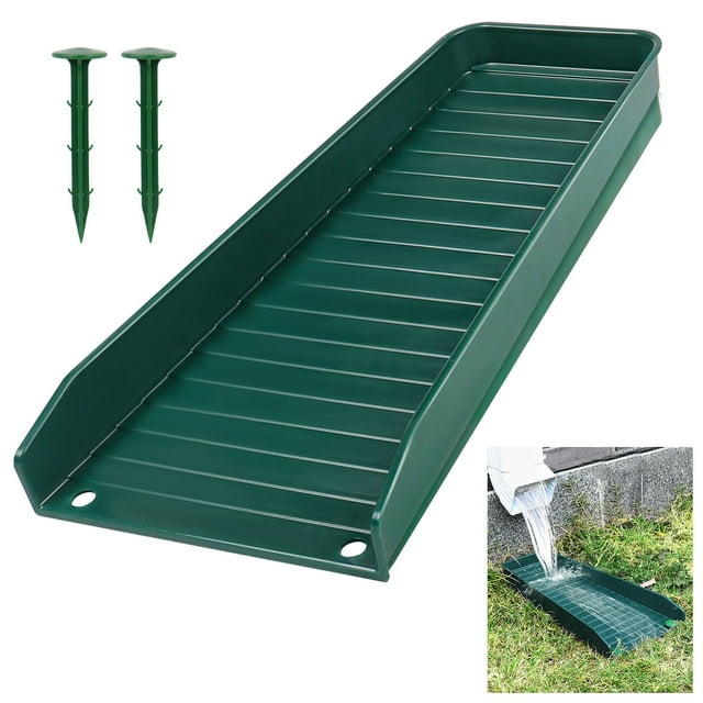 Rain Gutter Downspout Splash Block, 4Pcs Gutter Downspout Extensions, Fixable Extended Drain Tray With Fixing Nails, Gutter Splash Guards Downspout Extender