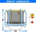 thumbnail image 2 of ZIVACATE 55 Inch Outdoor Toddler Trampoline with Enclosure Net, Mini Round Trampoline for Kids with Basketball, Small Trampoline Gifts for Boy and Girls,Blue, 2 of 8