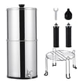 thumbnail image 1 of Bingirl 2G Gravity-fed Water Filter System 304 Stainless Steel Countertop Water Filtration System with 2 Filters and Stand Reduce 99 Chlorine for Home Camping RV Fishing, 1 of 6