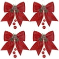 thumbnail image 1 of 4 lazos de Navidad, lazos de corona, lazo de cinta de lentejuelas grande,, 1 of 5