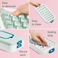 Covered Ice Cube Trays for Freezer Stackable Silicone Tray with Lid