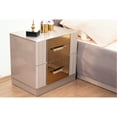 thumbnail image 2 of Modern Gray Wood Nightstand With 2 Drawers And Stylish Finish 2 In Elegant Metal Accents Spacious Storage, 2 of 2