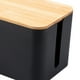 thumbnail image 2 of Caja De Almacenamiento De Alambre Caja de gestión de cables Caja de cables portátil a prueba de agua para oficina (M Bamboo Black) Wdftyju Libre de BPA, 2 of 4