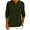 Army Green, variant on Womens Tops Button Down Crew Neck Long Sleeve Shirts Fashion Stretchy Ribbed Cuff Blouses