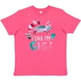 thumbnail image 3 of Inktastic I Love My Gigi Pink and Blue Fox with Hearts Youth T-Shirt, 3 of 5