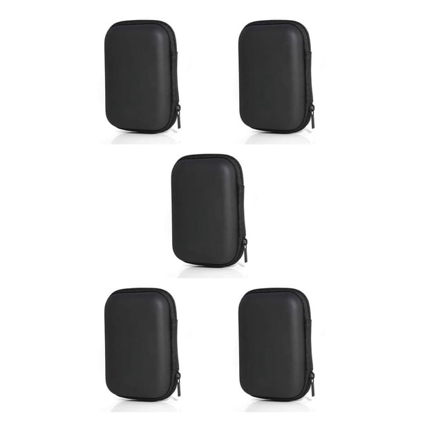 Estuche de transporte Inteprter para auriculares con Caja de almacenamiento con cremallera color Negro