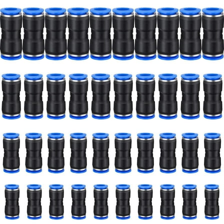 Straight Push Connectors Pneumatic Connect Fittings Air Line Quick Hose Repair