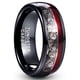 thumbnail image 3 of Anillo de cuerda de guitarra con incrustaciones negras eléctricas de acero de tungsteno de 8 mm de ancho para hombre y mujer, 3 of 4