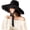 Black, variant on Lace Wide Brim Beach Hat, Foldable Floppy Fisherman Bucket Cap, Stylish Sunshade Headwear for Travel & Church