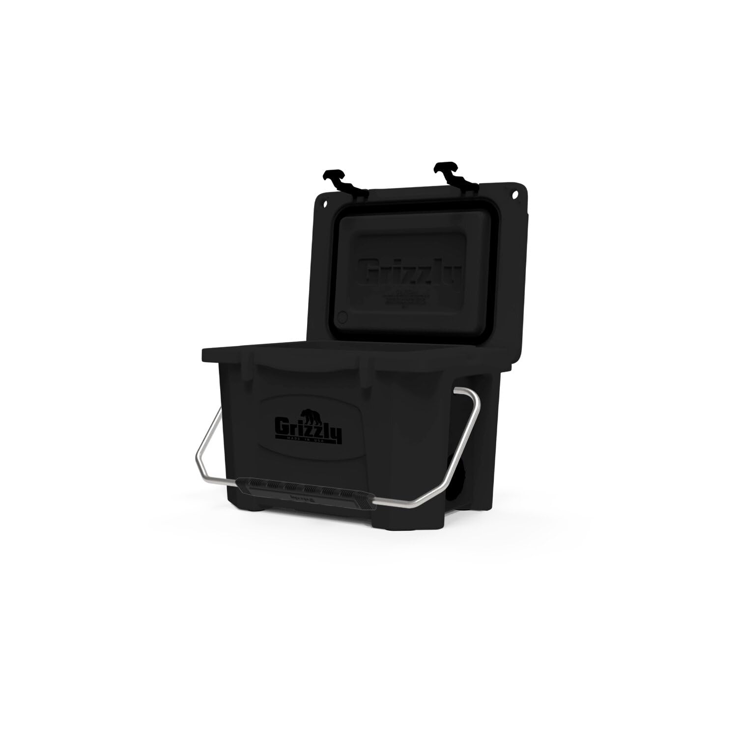 Grizzly 20 Cooler, 20 qt Ice Chest Durable Rotomolded Insulated, Made in USA, Warranty for Life, for Beach Boat Camping Fishing Hunting, G20, Blackout