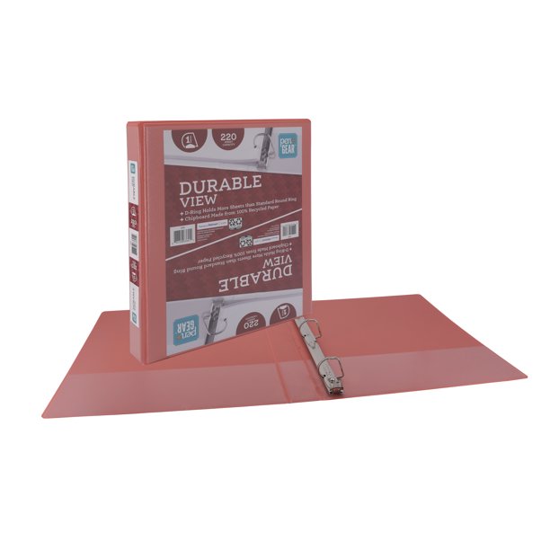 Pen Gear Durable View 3 Ring Binder With 1 Inch Slant D Rings Coral Bell Walmart Com Walmart Com
