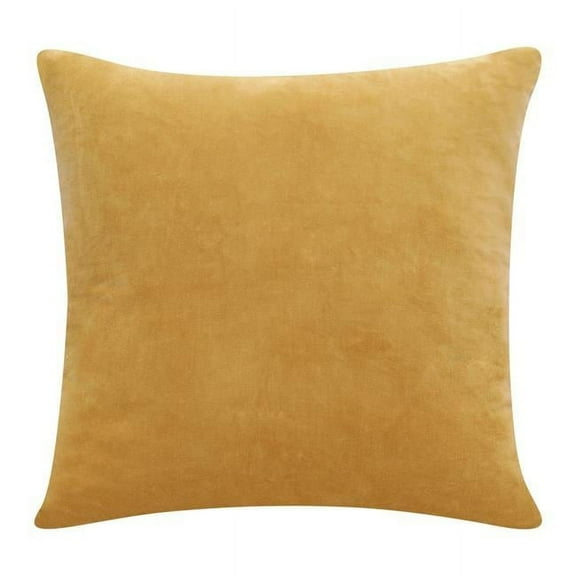 4 x 20 x 20 in. Yellow Solid Color Zippered 100 Percent Cotton Throw Pillow - Set of 2