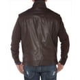 thumbnail image 4 of Mens Brown Coat Luciano Natazzi Full Grain Cow Leather Moto, 4 of 6