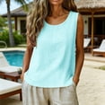 thumbnail image 4 of GZWYHT Cotton Linen Tank Tops For Women，Sleeveless Crewneck Basic Camisole Lightweight Gauze Shirts Layering Camisoles Clothes Beach Vacation Spring Summer Gauze Shirts, 4 of 5