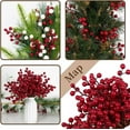 thumbnail image 4 of 40 Pack Artificial Red Berry Stems 6.5inch Christmas Red Berry Picks Holly Berry Branches for Christmas Tree Decorations Holiday DIY Crafts Christmas Decorations, 4 of 8