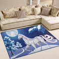 thumbnail image 2 of SKYSONIC Lightweight Carpet Mats Area Soft Rugs Floor Mat Rug Home Decoration for Kids Room Living Room 63 x 48 inches White Unicorn in A Snowy Night, 2 of 6