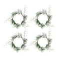 thumbnail image 4 of 4Pcs Pillar Candle Wreath Greenery Wreath for Home Living Room Tabletop White Berries, 4 of 8