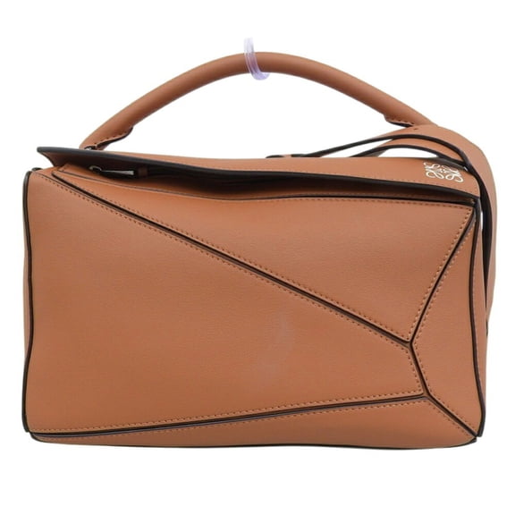 Pre-Owned LOEWE Puzzle Bag Medium Handbag Shoulder Leather Brown (Good)