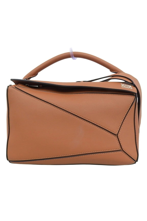 Pre-Owned LOEWE Puzzle Bag Medium Handbag Shoulder Leather Brown (Good)