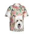 thumbnail image 2 of Poodle Goldendoodle Dogs Floral Boho Flowers Men'S 3d Print Casual Button Down Shirts, Novelty Hawaiian Short Sleeves 2xl, 2 of 7