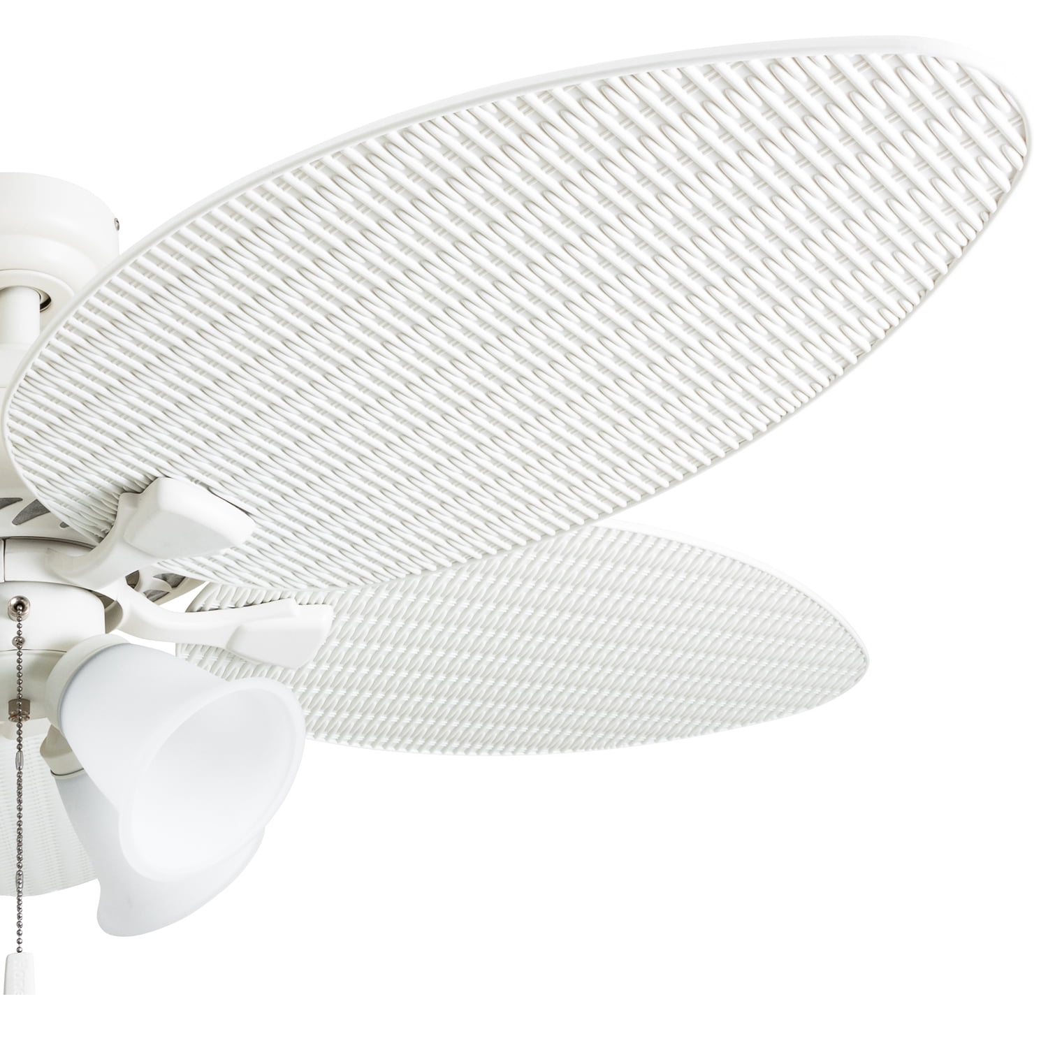 Honeywell Palm Lake 52 Inch Indoor Outdoor Ceiling Fan with Light and Pull Chain, White