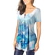 thumbnail image 3 of Puntoco - Camiseta de manga corta para mujer con cuello en V y estampado floral Puntoco Puntoco-348, 3 of 6