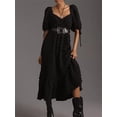 thumbnail image 2 of Gupgi Women's Puff Sleeve Midi Dress Solid Color Bubble Textured Smocked Sweetheart Neck Ruffled Flowy Dress, 2 of 7